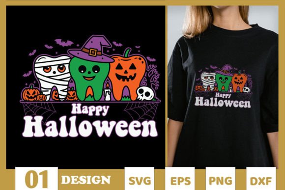 Halloween Dental Nurse Design for Embroidery