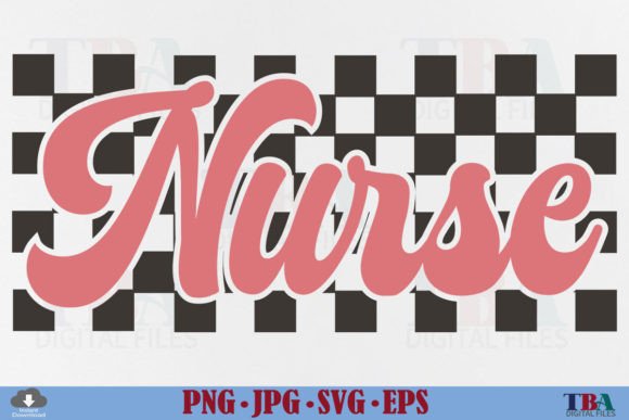 Nurse SVG, Retro Checkered PNG Design Under the Needle