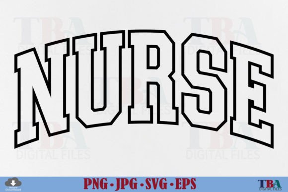 Nurse SVG Retro Nurse Varsity PNG Design