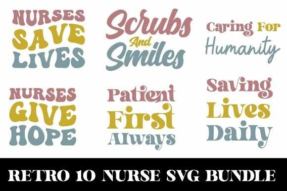 Retro Nurse SVG Bundle Sublimation PNG